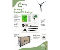 Tumurly® Turbo2500 - 2500W Yatay Rüzgar Türbini + Şarj Kontrol Cihazı + Dumpload